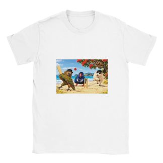 Classic Unisex Crewneck T-shirt  White Beach Cricket